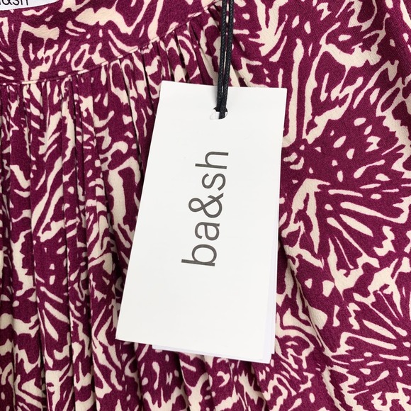 NWT Ba&sh Lenny Midi Skirt Raisin Size 2 - Picture 10 of 16